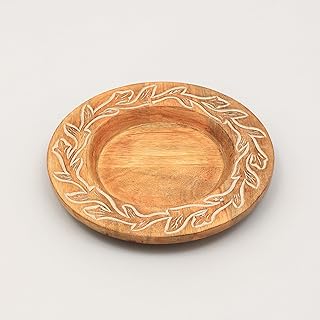 CHARMMA Handcrafted 13-Inch Wood Charger Plate – Eco-Friendly Brown Wooden Placemat for Dining Table Decor, Artisan Tableware for Everyday Meals and Special Occasions, Brown