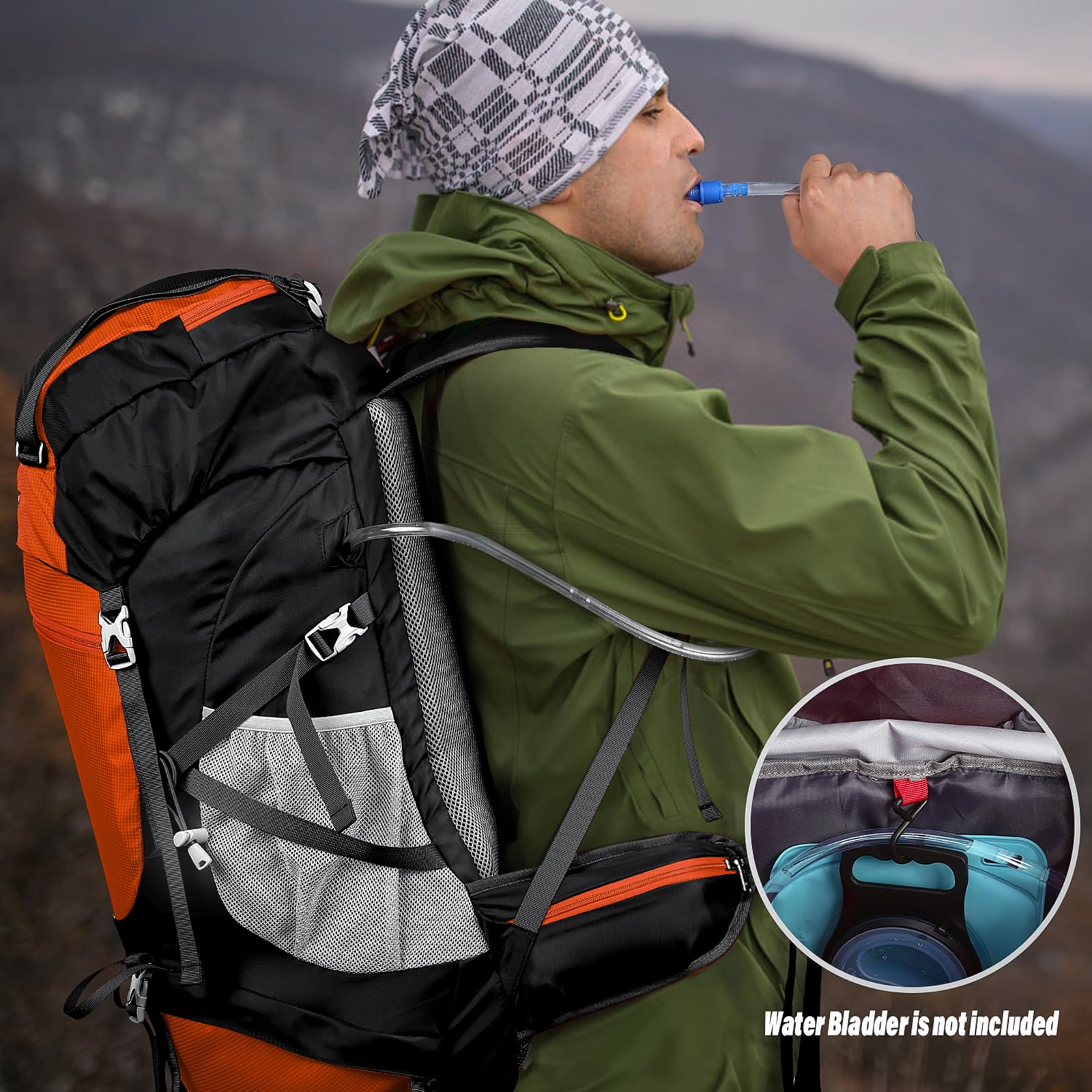 HOMIEE Plecak trekkingowy 50L 60 l Plecaki turystyczne Lekki plecak Camping Mountain Travel z osłoną przeciwdeszczową Wodoodporny plecak wspinaczkowy
