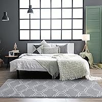 Vista 4 de Chicrug Shag Alfombra de Pasillo Geométrica Moderna para Dormitorio, 2 x 6 pies, de espuma viscoelástica, alfombra de pasillo para interiores