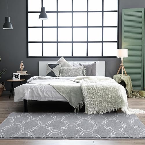 Miniatura 4 de Chicrug Shag - Alfombra geométrica moderna para dormitorio, 2 x 6 pies, de espuma viscoelástica, alfombra de pasillo para interiores, alfombra