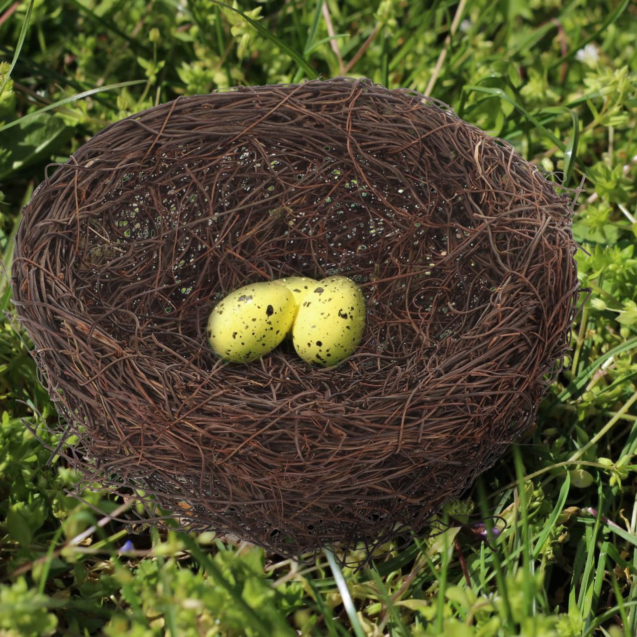 Vaguelly Handmade Rattan Bird Nest 7.87 Inch Simulated Nest Decor for Garden Wedding Easter Party Ornament Multipurpose Rustic Prop - Image 4