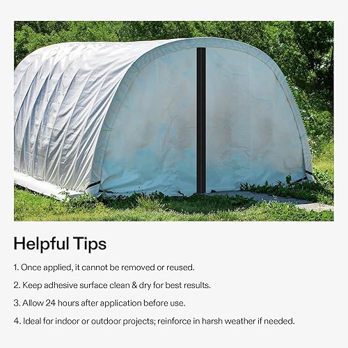 Miniatura 7 de VIVOSUN 2-Pack Self Adhesive Zipper Door for Debris Barriers, 3In. x 7Ft. Peel & Stick, Heavy-Duty & Double-Sided Zipper for Tarp, Greenhouse