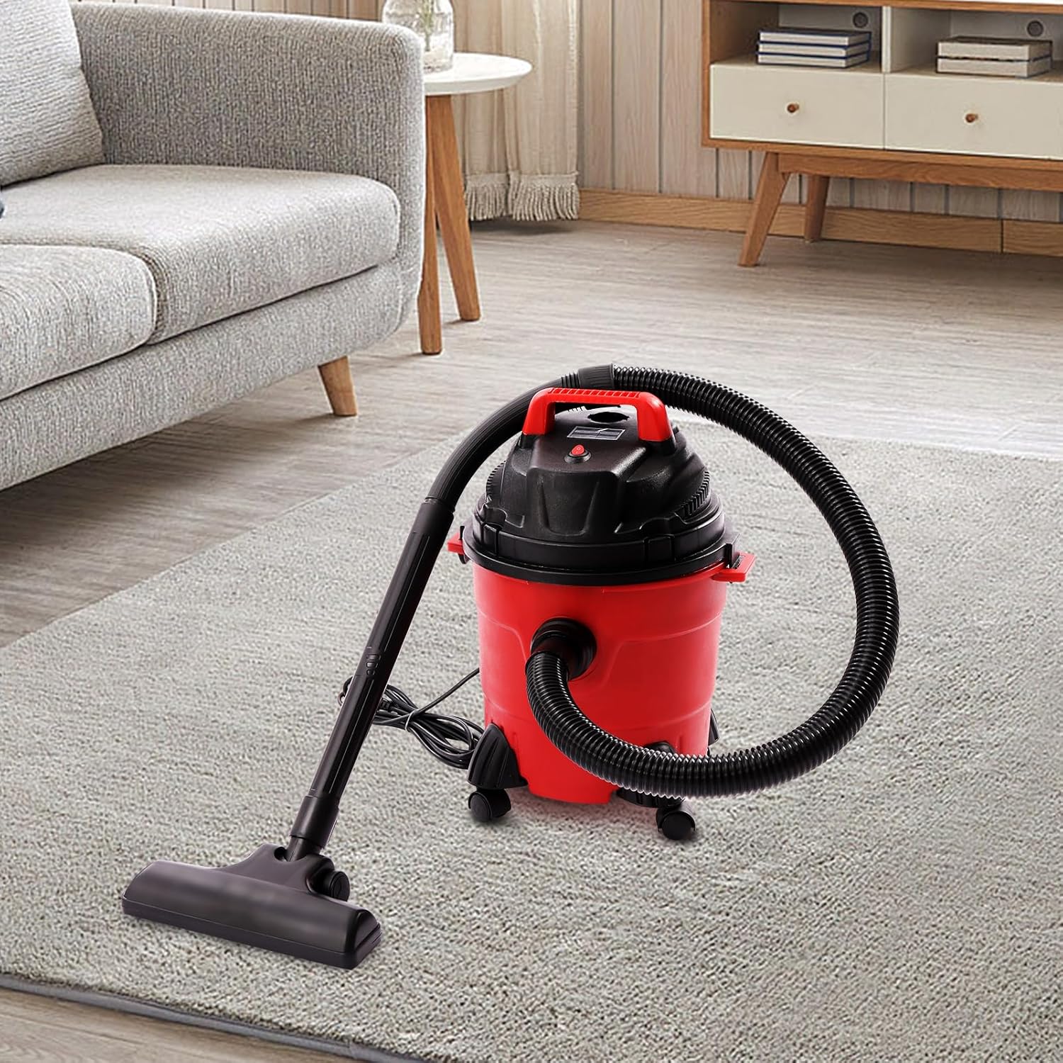 Canister Vacuum, 4 Gallon Lightweight Cleaner, Lightweight Powerful Vacuum, High Efficient with Cleaning Tools & Washable Filter for Household, Hard Floor, Carpet & Pet Hair