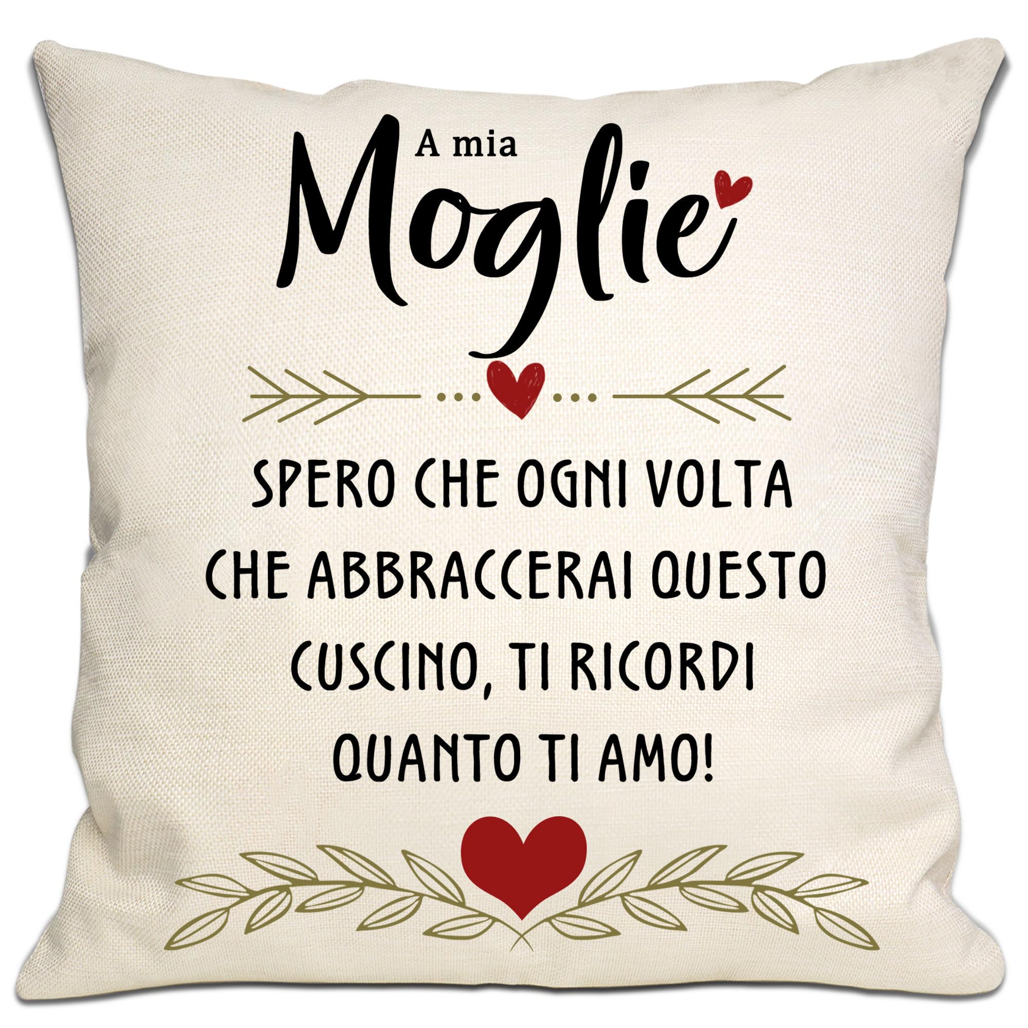 A mia moglie spero ogni volta che abbracci questo cuscino ti ricorda quanto ti amo Cuscino Cover Moglie Regalo da marito Moglie Regalo per il compleanno San Valentino Anniversario Natale (moglie)