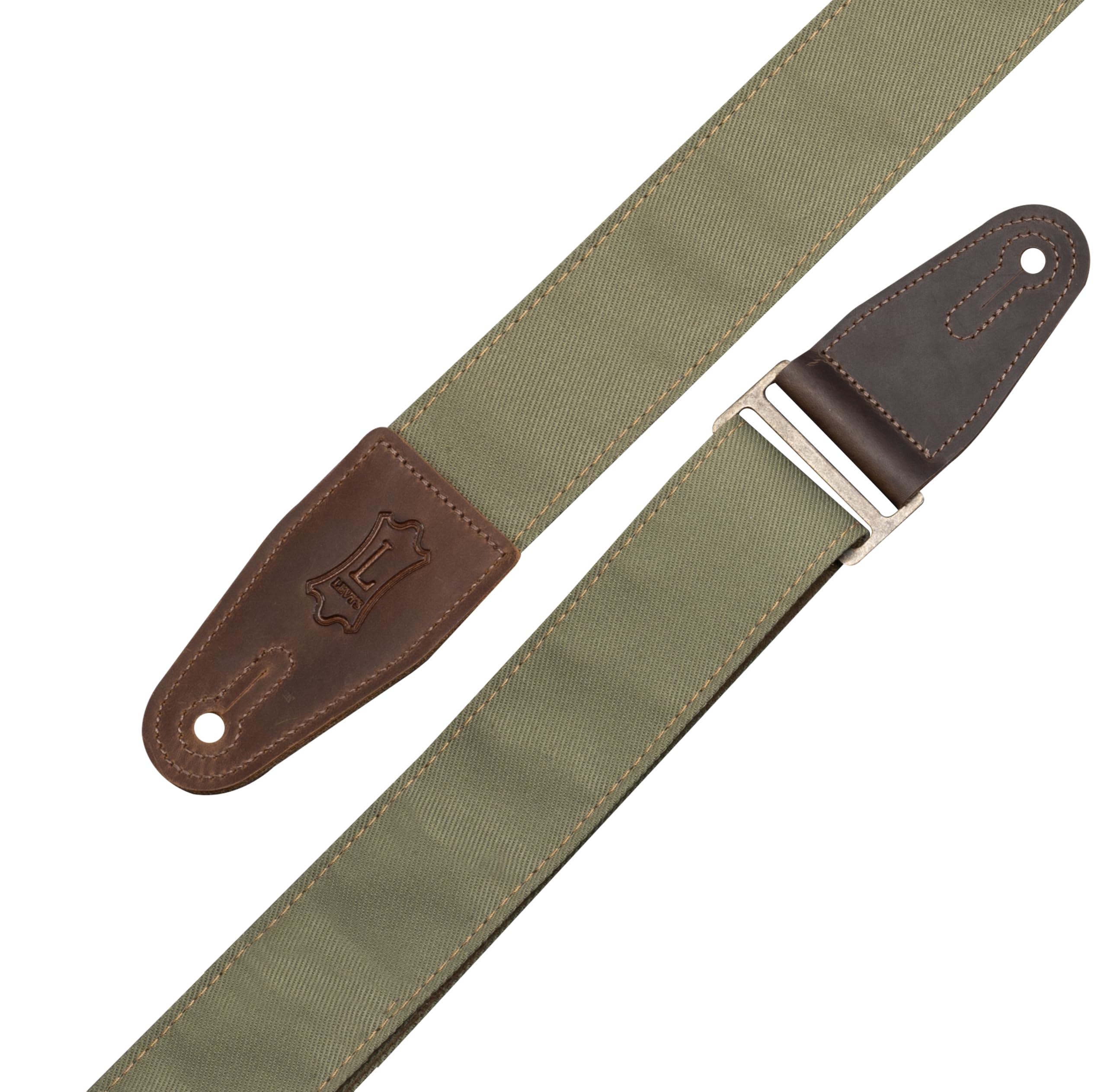 Levy's Correa para guitarra Leathers Denim Series con extremos de piel auténtica