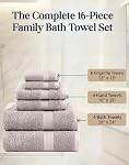 LANE LINEN 100% Ring Spun Cotton Bathroom Towel Set - 16 Piece - Soft, Quick Dry & Highly Absorbent - 4 Bath, 8 Wash Cloths, 4 Hand Towels - Ideal for Guests & Perfect for Bathroom Decor - Platinum