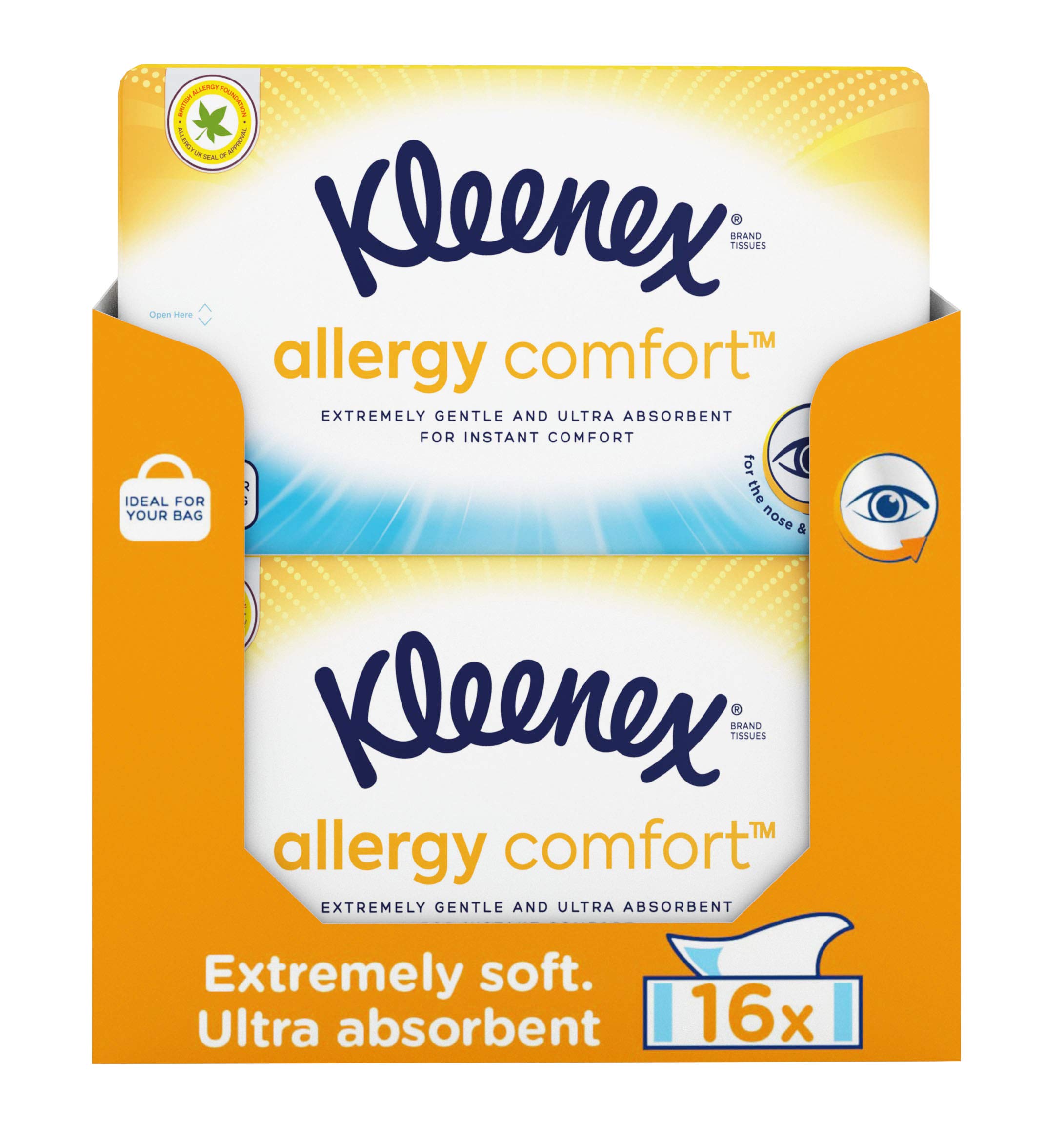 Buy Kleenex Hayfever y Comfort, Facial Tissues 16 Soft Packs For On