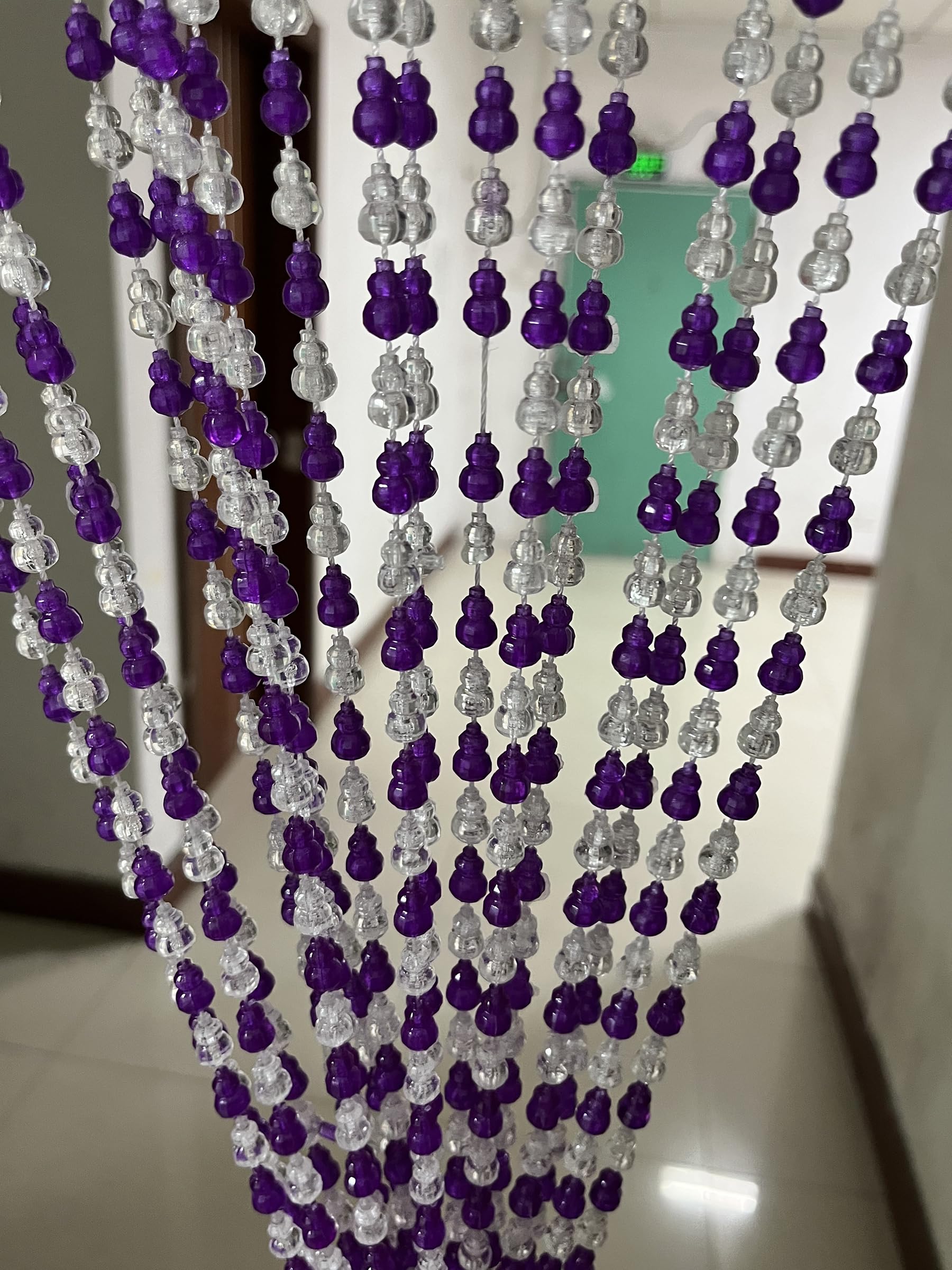 Séparateur de pièce ZiDeTang en perles violettes pour porte et fenêtre
