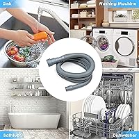 Vista 9 de Manguera de drenaje para lavadora, extensión de manguera de drenaje de 3.2 pies, manguera de drenaje flexible para lavadora, kits de extensión