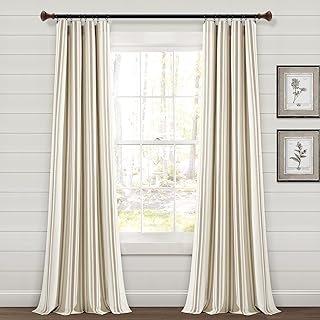 Lush Decor Farmhouse Stripe Yarn Dyed Cotton Window Curtain Panel Pair, ...