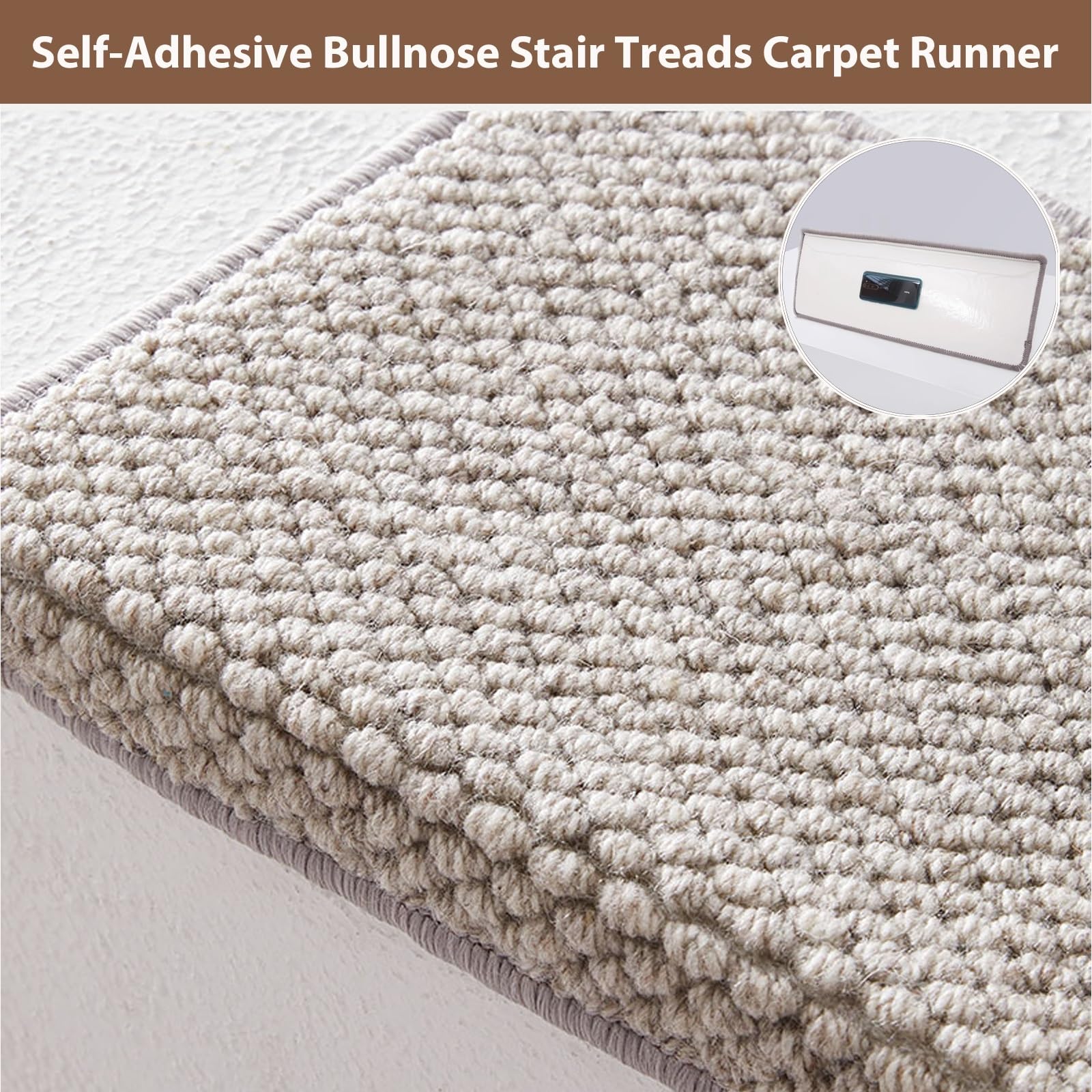 Tapis antidérapant pour marches en bois, tapis doux auto-adhésif, tapis d'intérieur lavable pour la sécurité et la protection des animaux domestiques