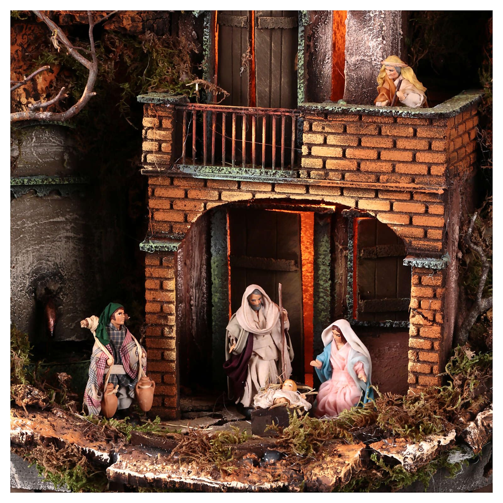 Holyart Belén napolitano: Barril con Fuente Pesebre napolitano 8 cm 80x50x30 cm, Vacío