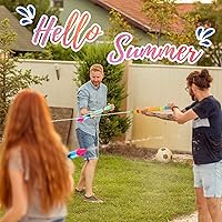 Vista 7 de Wettarn 48 pistolas de agua de crayón a granel de 25 pulgadas de largo alcance, chorros de tubo de agua grandes, pistola de succión de agua