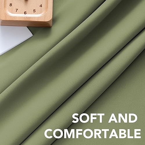 Miniatura 5 de H.VERSAILTEX Cortinas opacas con aislamiento térmico, decoración ventana, paneles para sala o habitación, oscurecen, con trabillas traseras y