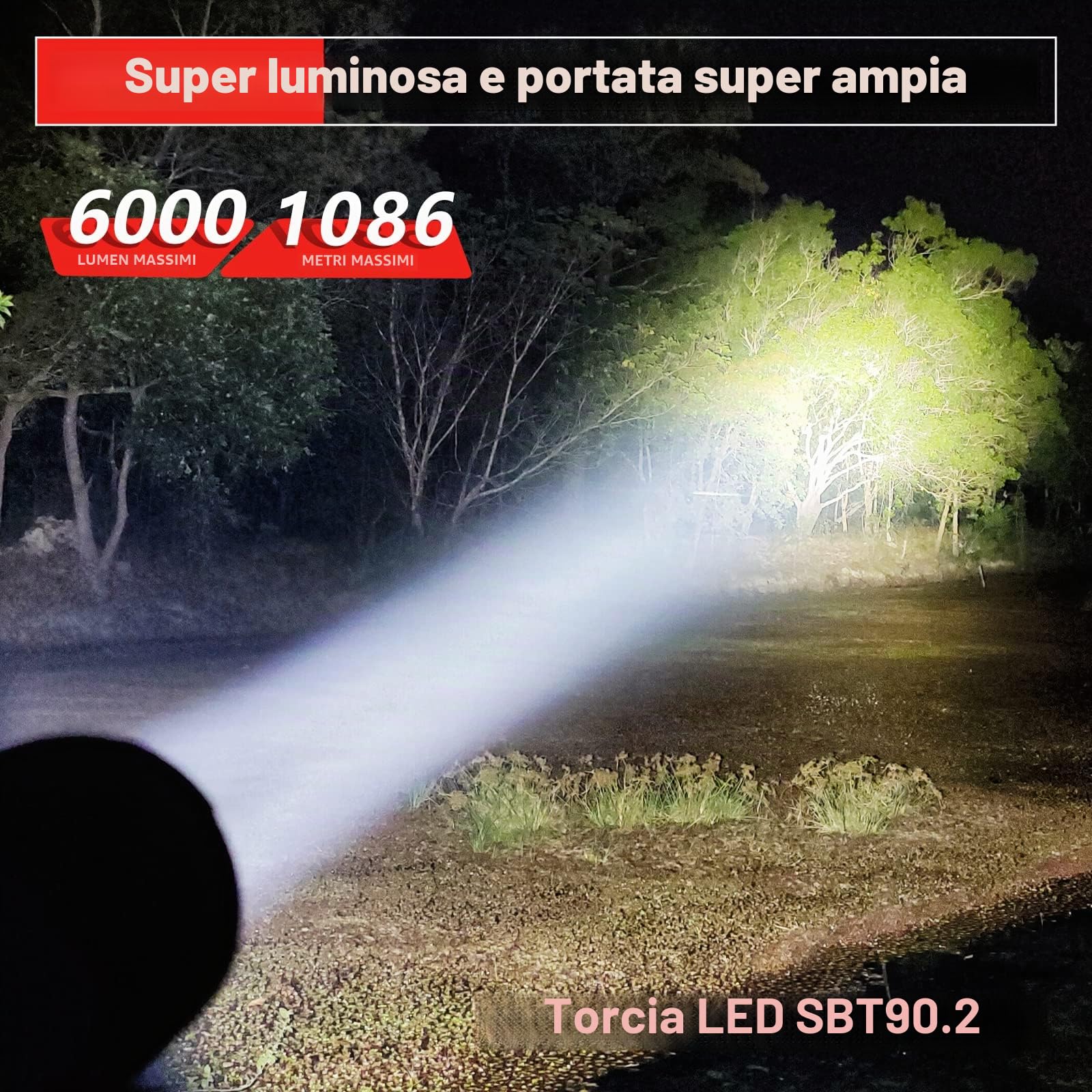 Wurkkos TS30S PRO Torcia Led 6000 Lumen Portata 1086 M, IP68 Impermeabile | SBT90.2 Torcia LED Estremamente Luminosa Ricaricabile USB con Anduril 2.0 UI, Torcia con Alto Lumen per Campeggio, Ecc