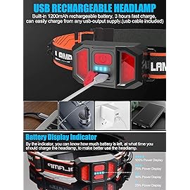 LED Headlamp Flashlight 4Packs, 1000lumens 230 Broadbeam Headlight, USB Rechargeable Head Lamp with Red Taillight, Lightweight Waterproof Headlamps for Camping Running Hiking, Hard Hat Headlamp