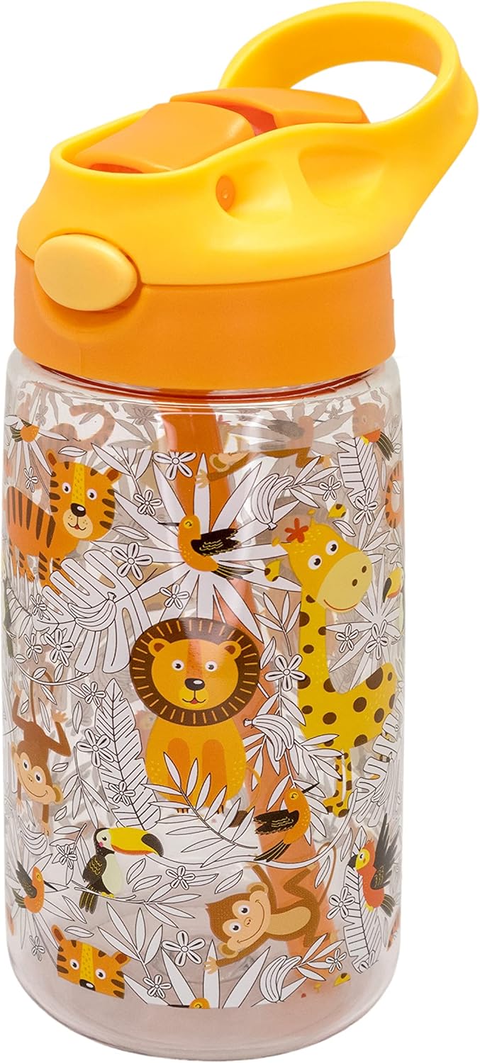 NERTHUS FIH 916 Botella Infantil Reutilizable Libre de BPA Safari Boquilla plegable, Ergonómica, Resistente, Duradera, Ligera