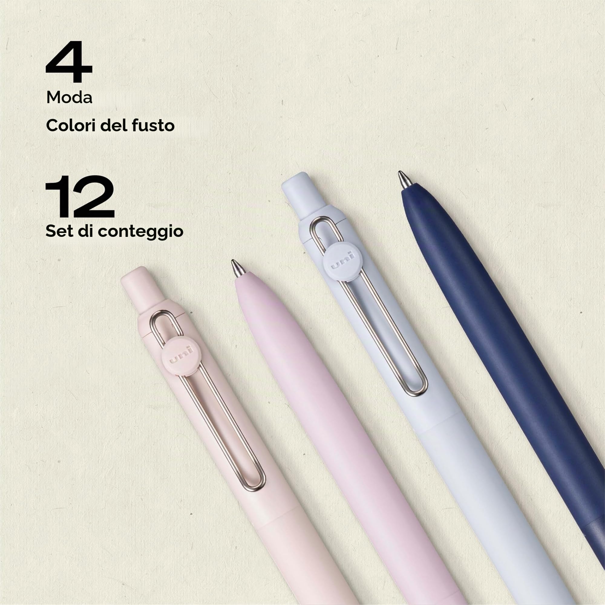 uniball™ - Penna gel Zento, inchiostro nero, punta media da 0,7 mm, retrattile, scrittura fluida, asciugatura rapida, senza sbavature, senza sbavature, fusto opaco