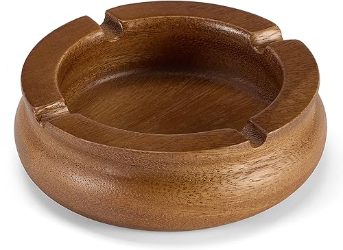 Miniatura 7 de Cenicero de madera para cigarros para interiores y exteriores, gran regalo para amantes de los cigarros, fumadores y hombres, bandeja de cenizas de