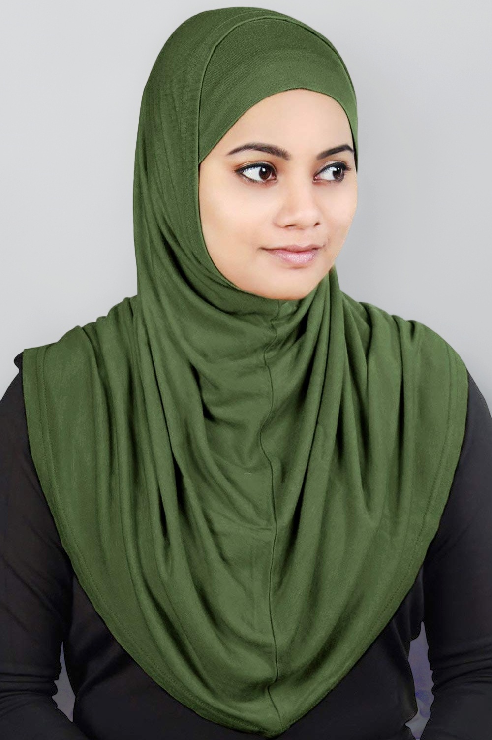 - Women's 2-Piece Al-Amira Hijab with Under Scarf/Cap/Bonnet in Soft Viscose Jersey, Ready to Wear HJ-129