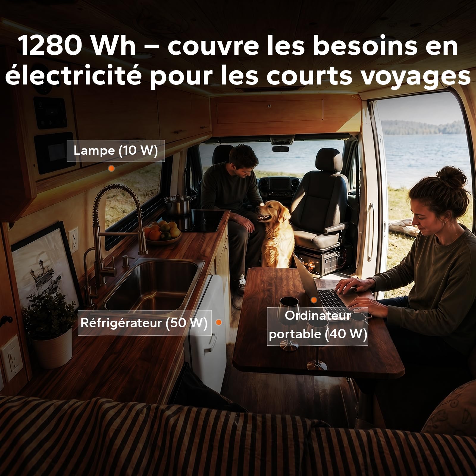 LiTime Batterie Lithium 12V 100Ah H168 LiFePO4 pour Camping-Cars et Fourgon | Bluetooth, 100A BMS, Max. 15000 Cycles, Énergie 1280Wh, IP65, Protection Anti-froid, pour Camper Van, Caravane, Bateaux