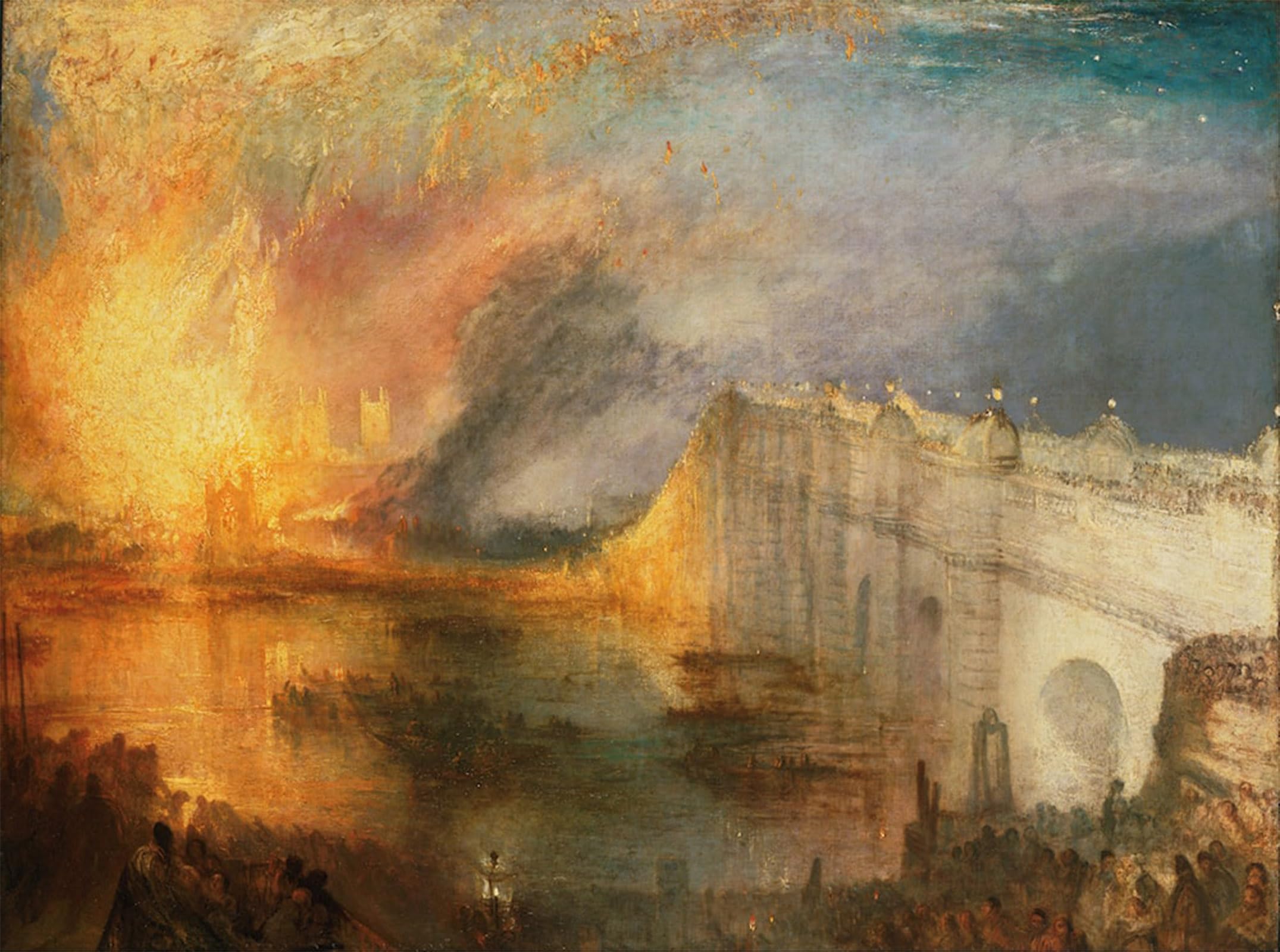 ARTXLXXBN Famous Prints Artwork Pictures Poster Painting Art the Burning of the Houses of Lords and October by by Mallord William Turner Artwork Landscape Pictures for Home Decor 60x90cm