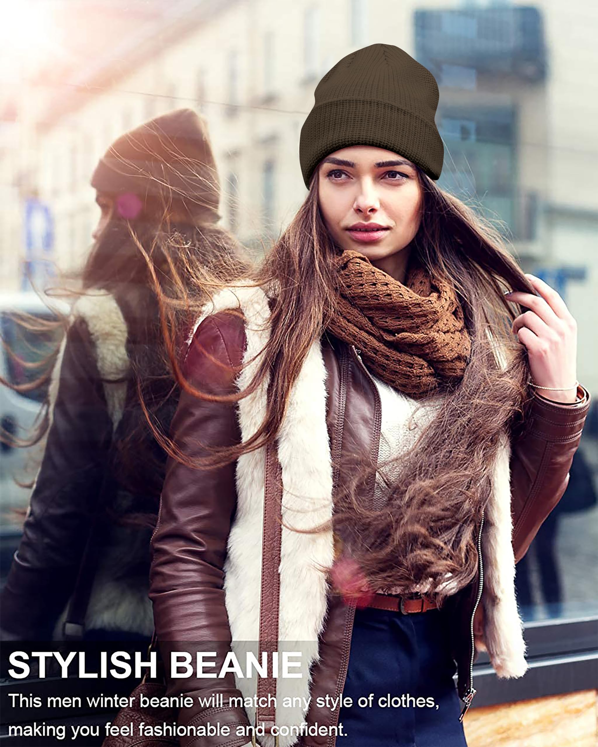 NORTHWIND Winter Cap for Men, Winter Cap for Women, Beanie Cap for Men, Woolen Cap for Man, Woolen Cap for Women, Beanie Cap for Woman, Winter wear (Coffe) - Image 6 thumbnail