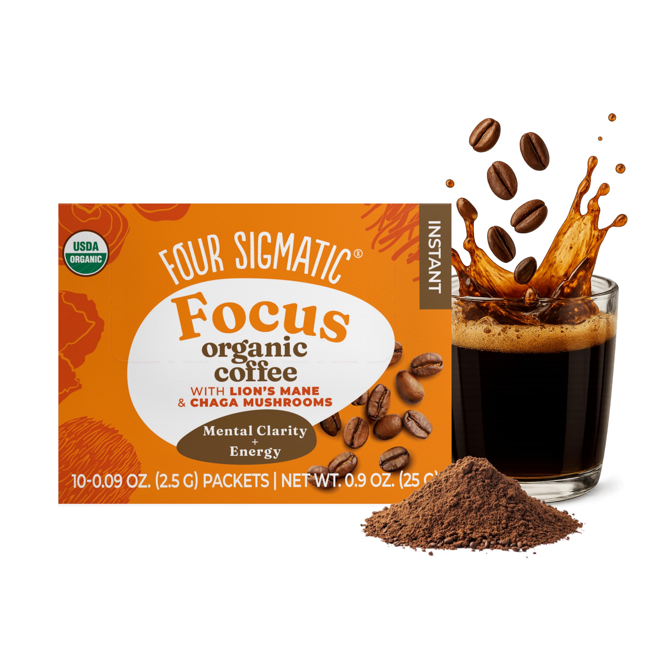 Four Sigmatic Instant Mushroom Coffee with Lion's Mane and Chaga Mushrooms, 10 Packets-picture-19