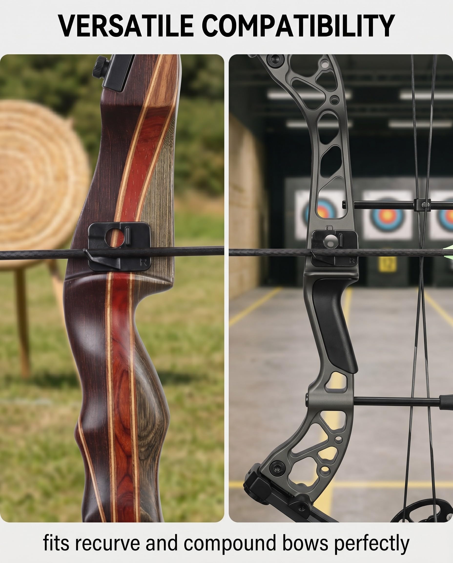 6 Pièces Repose-Flèche Auto-Adhésif en Plastique pour Arc Recurve, Assure un Guidage Stable & Précis de la Flèche pour Tir à l'Arc & Chasse