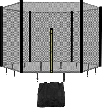 MUXSAM Trampoline Safety Net, Nylon Trampoline Fence Protective Net with Double-Headed Zippers Protection Buckles for Home Playground Outdoor Activities, Without Poles
