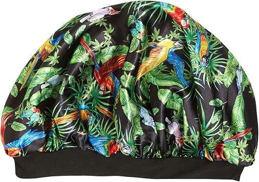 Satin Sleep Bonnet Sleep Cap Fantastic Feathers 27cm