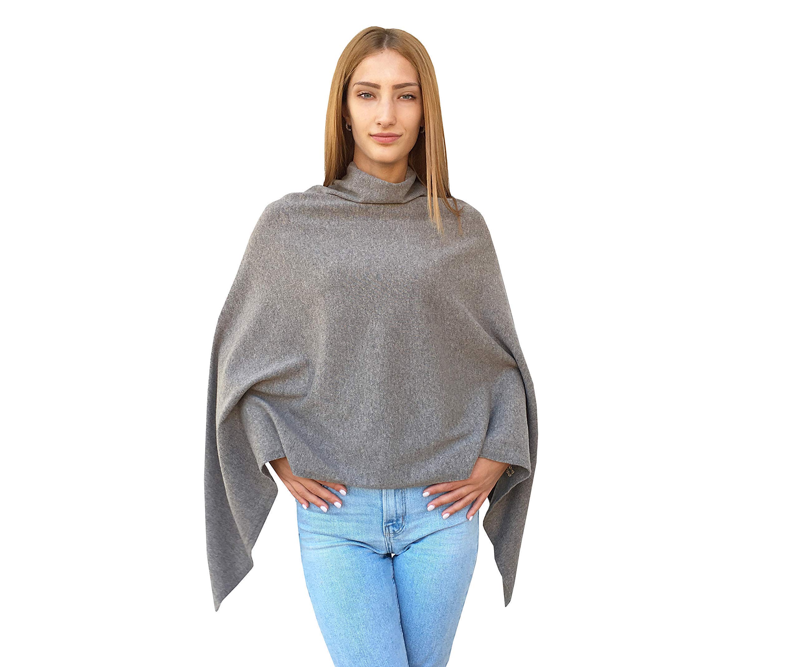 Mantella Poncio Ragazza Donna Invernale Grande Morbida 100% Cashmere