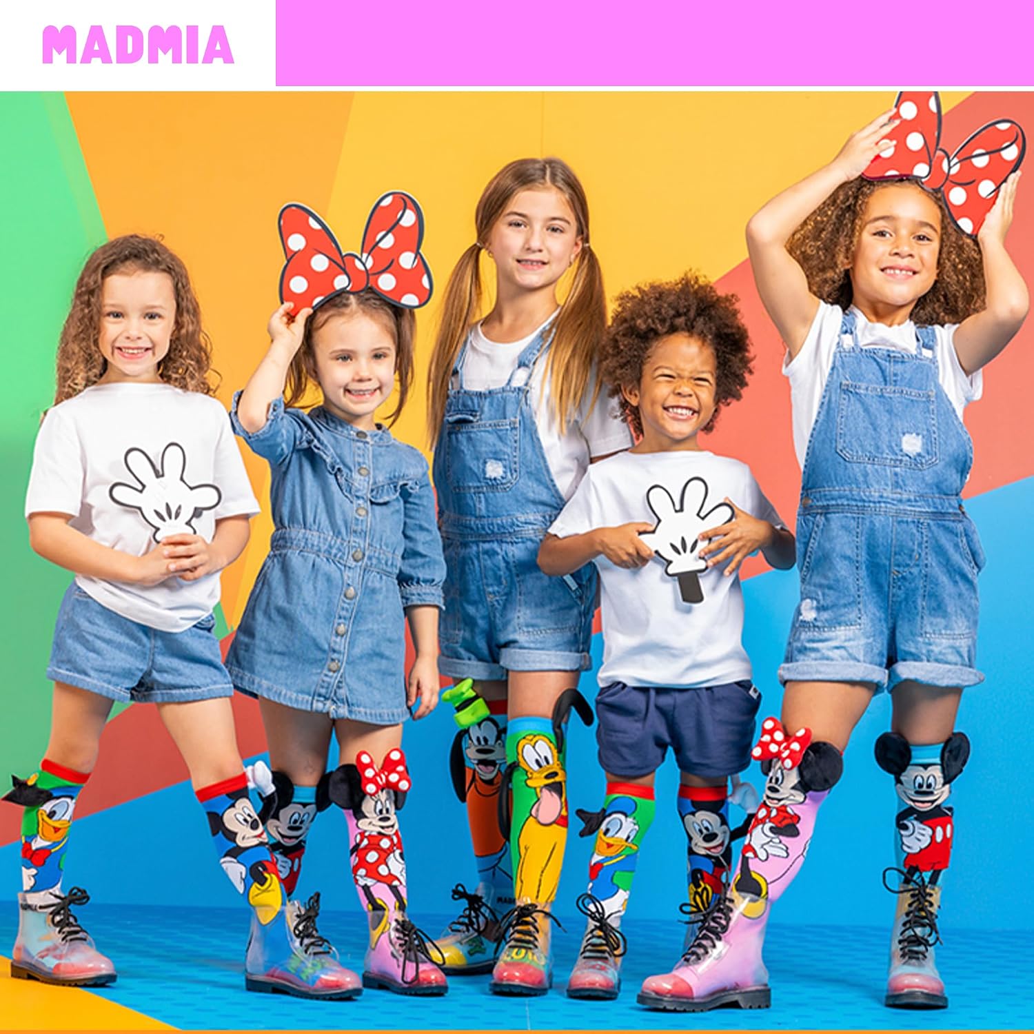 MADMIA Pluto and Goofy Knee-High Socks – Colorful Dress-Up Socks for Kids & Adults