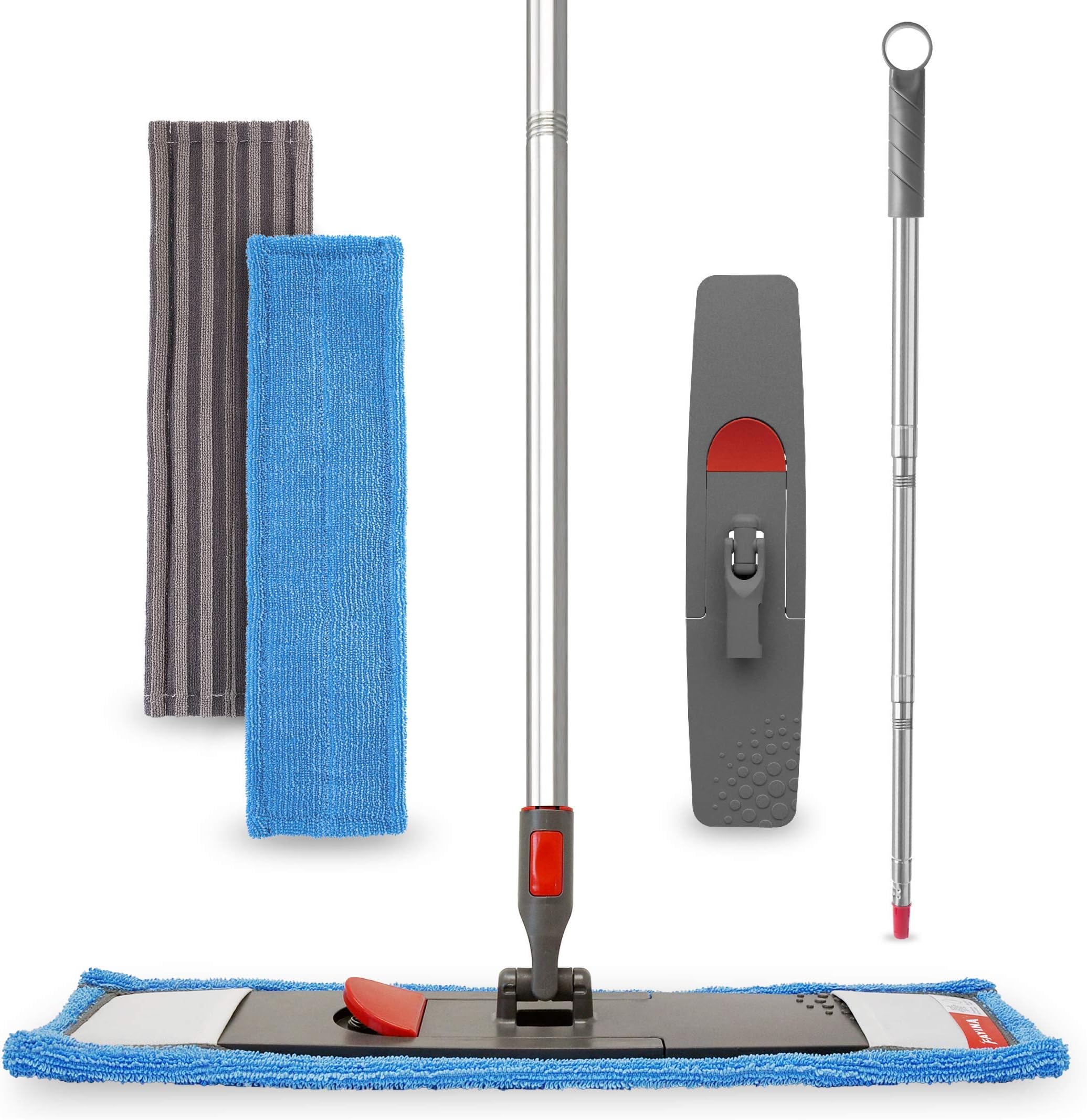 Floor Mop Microfiber Cleaning System - Washable Scrubbing and Reusable Microfiber for Hardwood, Laminate and Tile, Dust Mop, Soft Refills for Wood, Walls, Vinyl, Kitchen