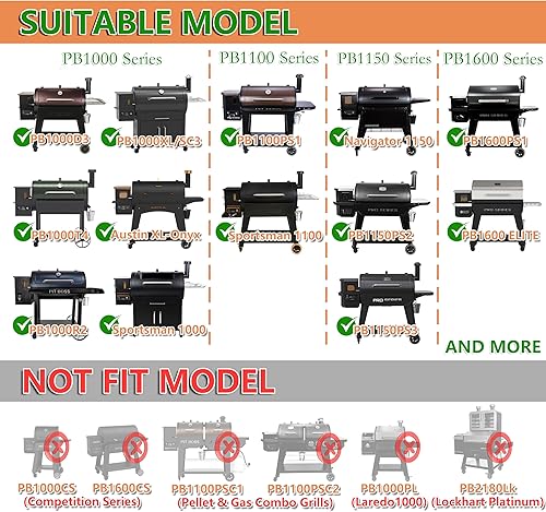 Miniatura 2 de Kit de asador de llama para parrillas de pellets Pit Boss en PB1600, PB1150, PB1100, Serie PB1000 con barra de ajuste de asador de llama, incluye