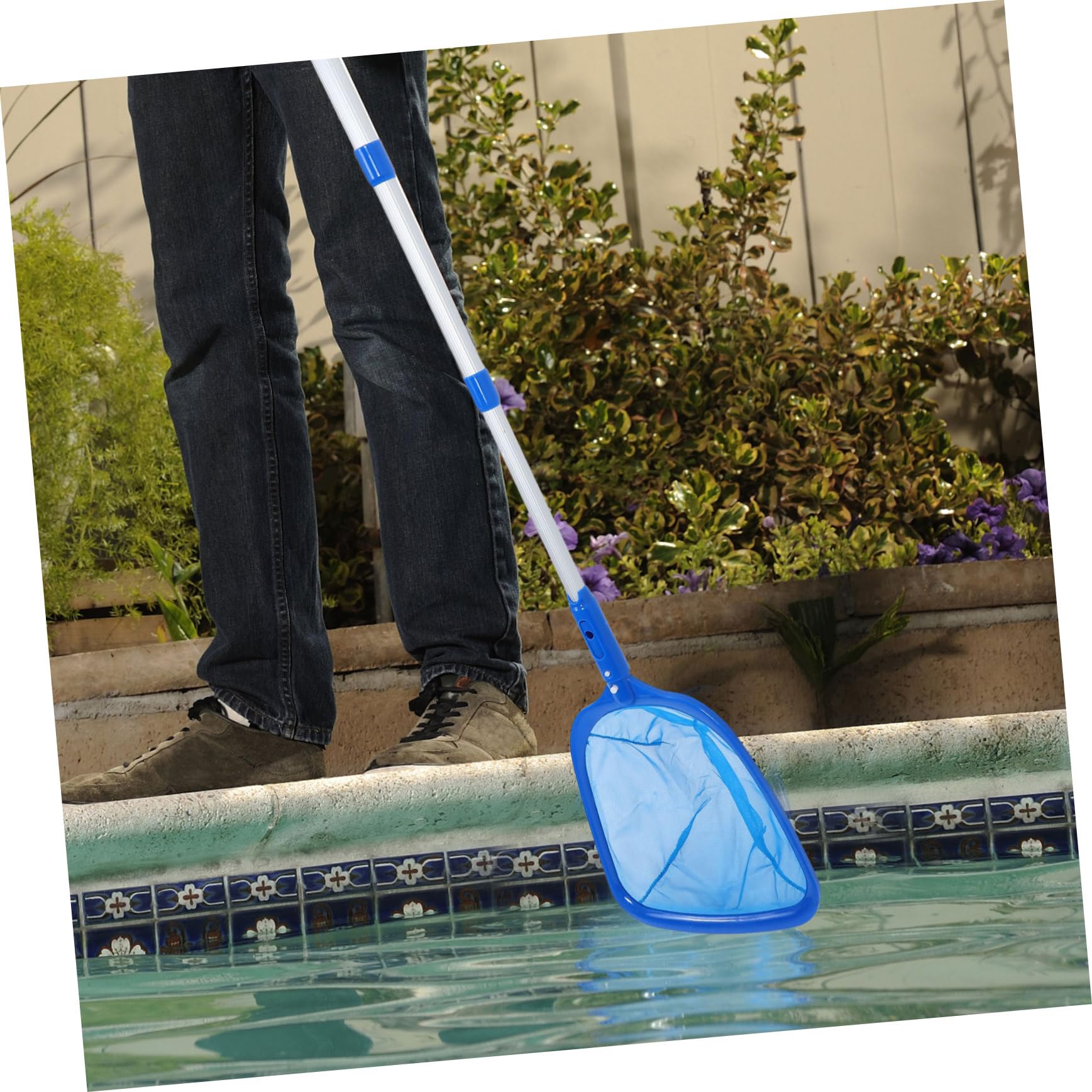 Mipcase Bodensauger Pool Skimmer mit Teleskop Poolstange und Poolbürstenstange aus Aluminiumlegierung Vielseitiges Pool Reinigungsset für Private Schwimmbäder und Aufblasbare