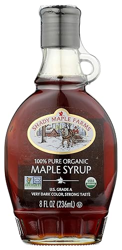 SHADY MAPLE FARM S Organic - Jarabe de arce muy oscuro, 8 FZ