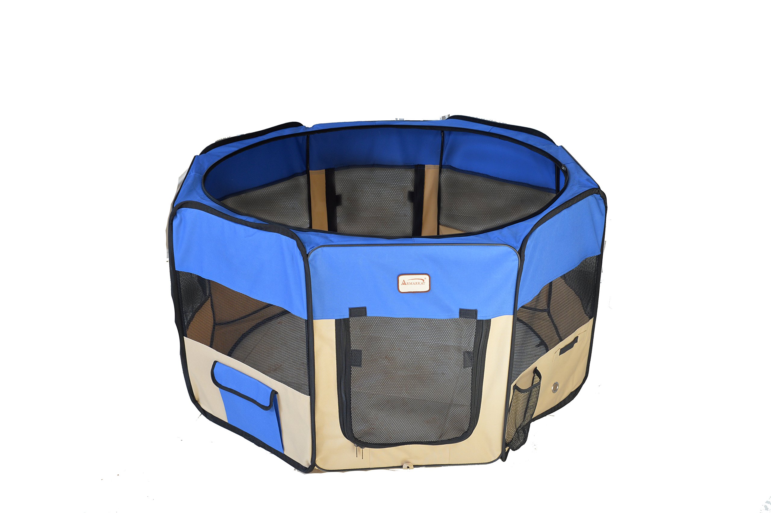 ArmarkatPP001B Blue and Beige Portable Playpen