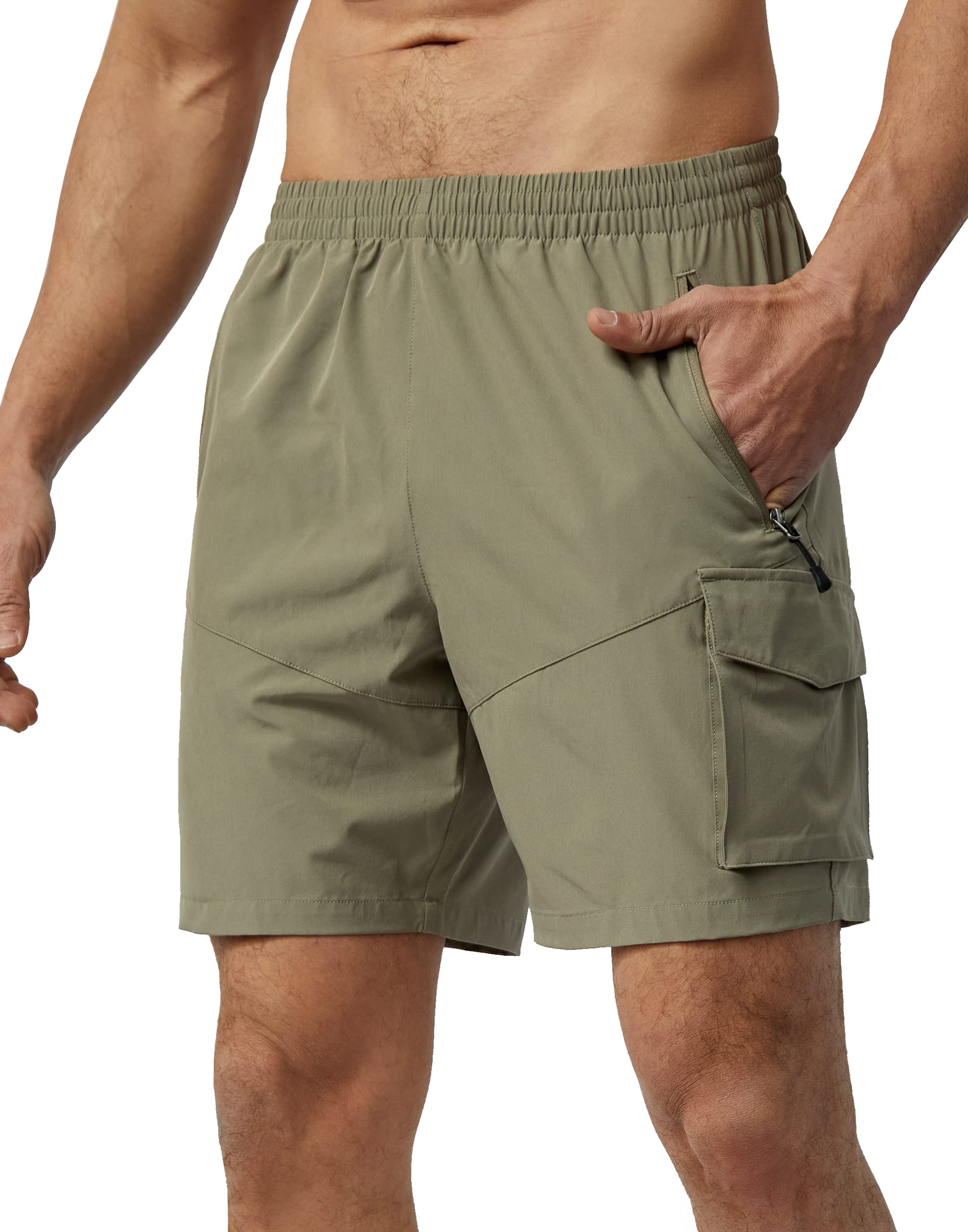 Nomolen Cargo Shorts Herren Leichte Kurze Hosen Sommer Schnelltrocknend Wanderhose Kurz Atmungsaktiv Arbeitshosen Outdoor mit Taschen