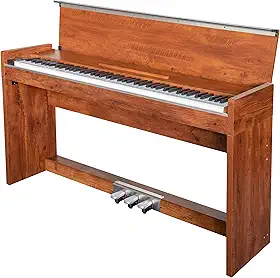 VEDO Teclado de piano com luz ambiente: piano digital de 88 teclas com ação de martelo ponderada, conexão MIDI, tela LCD colorida, 128 timbres, adequado para pianistas de nível intermediário