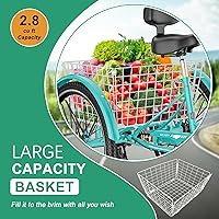 Vista 5 de LILYPELLE Adult Tricycle 7 Speed, 3 Wheel Bike Adult, 20/24/26 inch Wheels Cruiser Bikes with Cargo Basket for Seniors, Women, Men