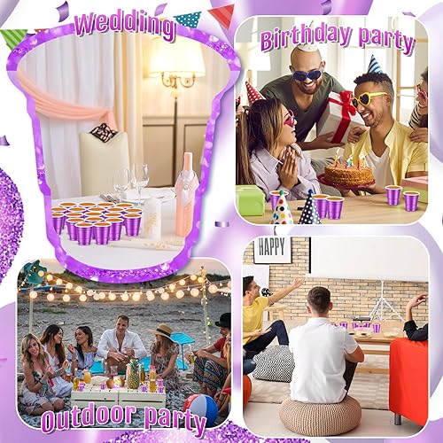 Miniatura 6 de Roshtia Paquete de 100 vasos de plástico de 2 onzas, mini vasos de chupito desechables de 2 onzas para fiesta de boda, servicio de sabor de cerveza