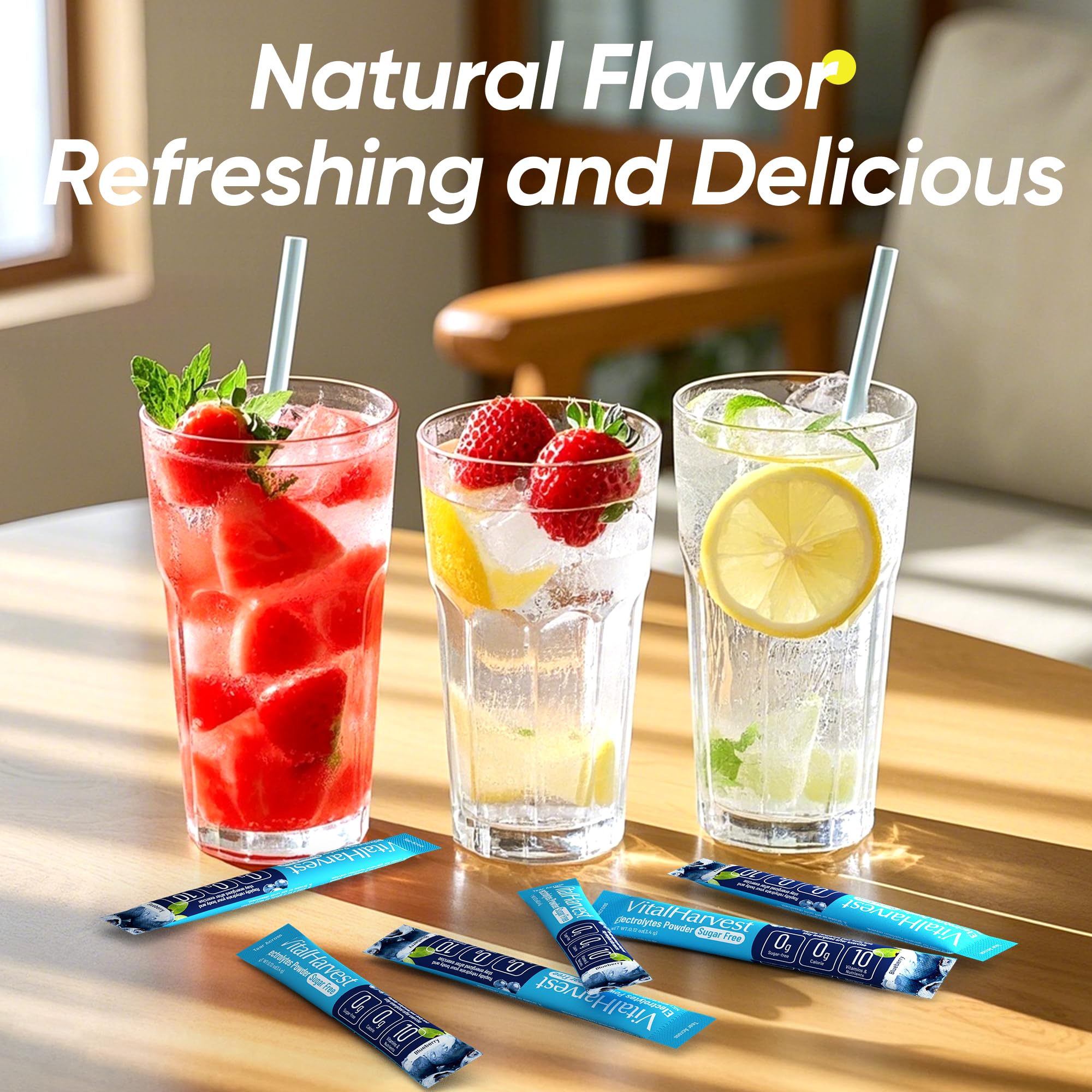 36 Sticks Electrolytes Powder Packets Sugar Free Hydration Packets Electrolyte Liquid Daily IV Drink Mix with Blueberry, Low Sodium, 0 Calorie — Amazon image 4