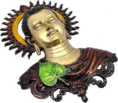 Miniatura 8 de ESPLANADE Decoración colgante de pared de Buda para sala de estar, esculturas de pared de latón, decoración de sala de meditación y yoga, pieza de