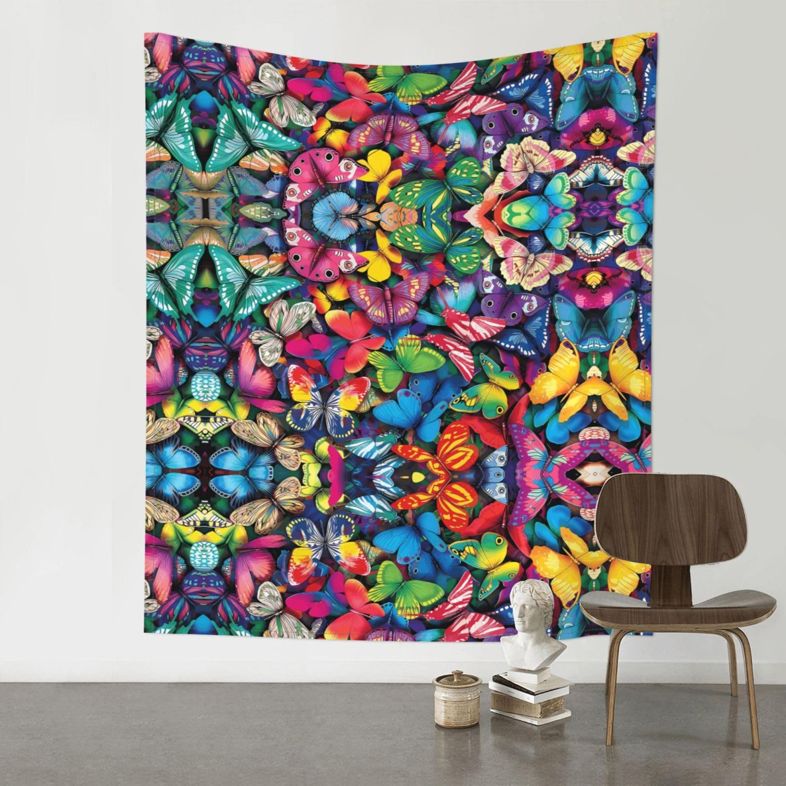 YYHHAOFA Colorful Butterfly Prints 60x51in Wall Tapestry – Durable Polyester Throw for Dorm, Beach, & Home Decor