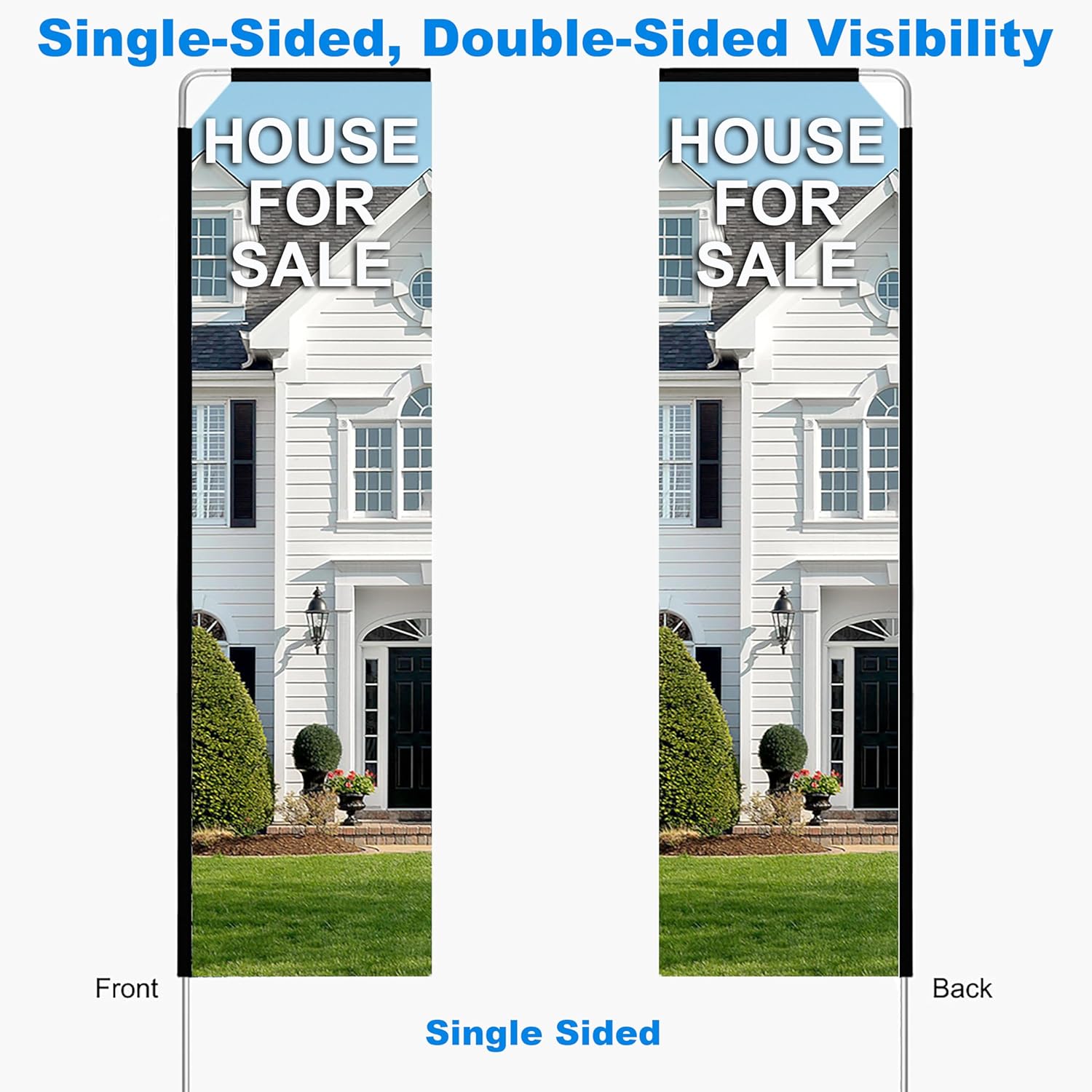 Custom Rectangle Flag-Made in USA-Single Sided-With Pole & Base,Weatherproof-8.5FT to 11.8FT-Personalized Weave Fabric Flag with Your Text,Photo,or Logo(Pole & Base Optional)