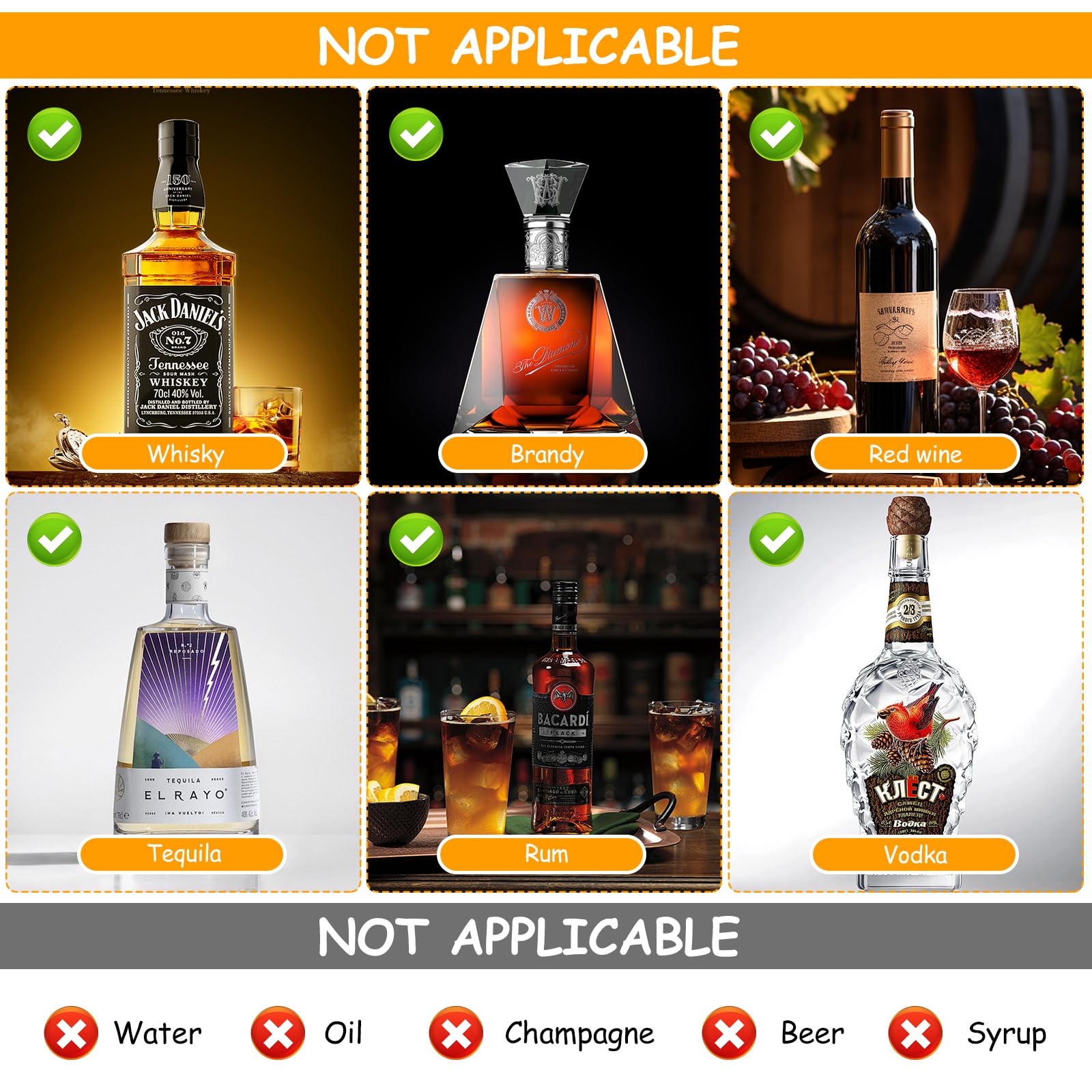 Versatori Dosatori Per Bottiglie Da 2 Cl – Pack 4 Pezzi, Con Sfere In Acciaio E Pennello, Per Liquori, Oli, Cocktail
