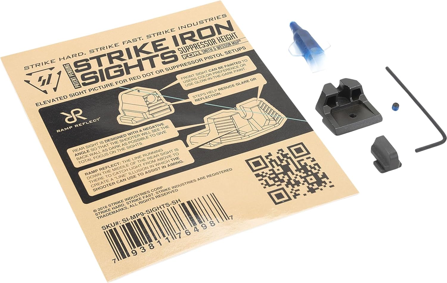 Strike Industries Iron Front & Rear Sights for Smith & Wesson M&P9, Suppressor SI-MP9-SIGHTS-SH