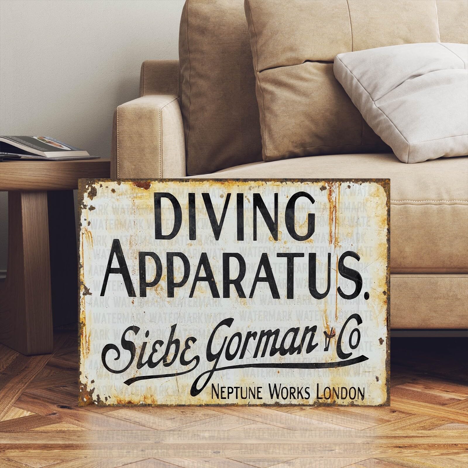 Vintage Siebe Gorman Scuba Diving Deep Sea Diver Advertising Sign Vintage Metal Sign Plaque Poster 8X12 Inches
