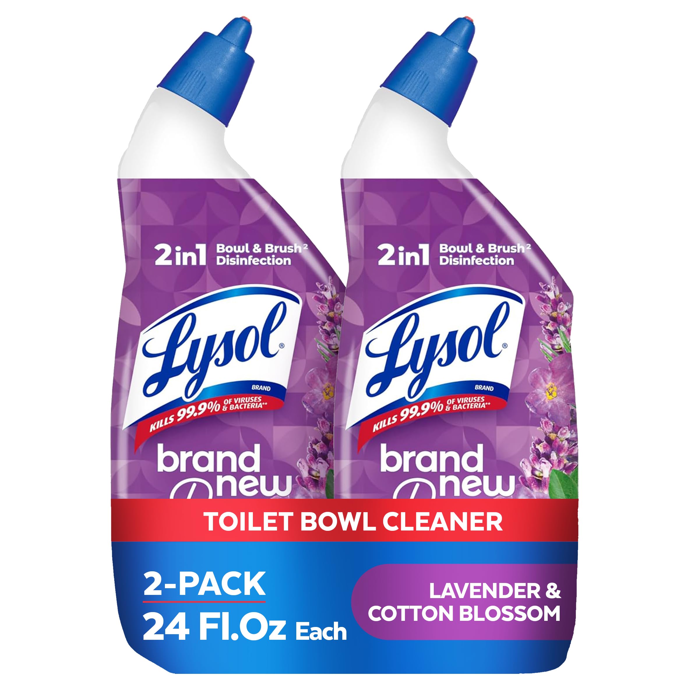 Lysol Toilet Bowl Cleaner Gel For Cleaning and Disinfecting Septic Safe Toilet Bowl Cleaner Lavender Cotton Blossom Scent